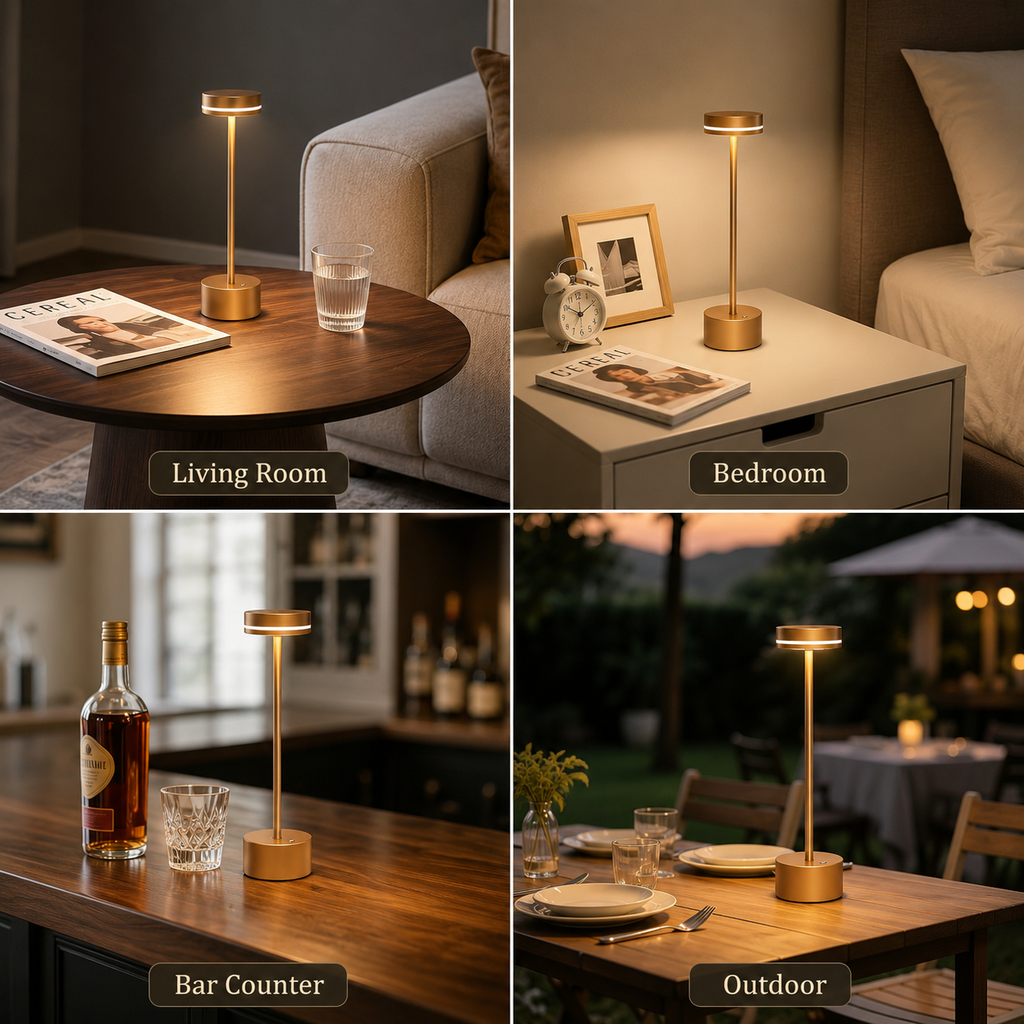 2-Pack Cordless LED Table Lamp – Touch Dimmable, Rechargeable