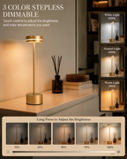 2-Pack Cordless LED Table Lamp – Touch Dimmable, Rechargeable