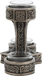 Mjolnir Triple Tealight Candle Holder Viking Decor