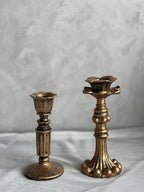 French Vintage Resin Candle Holders – Antique Bronze Look
