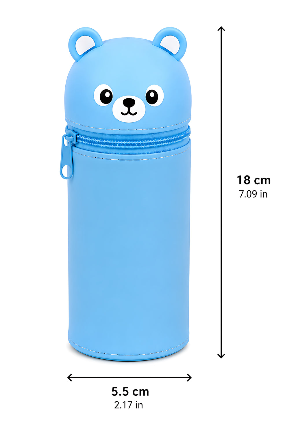 Cute Bear Silicone Pencil Case – Large Capacity Zipper Stationery Organizer
