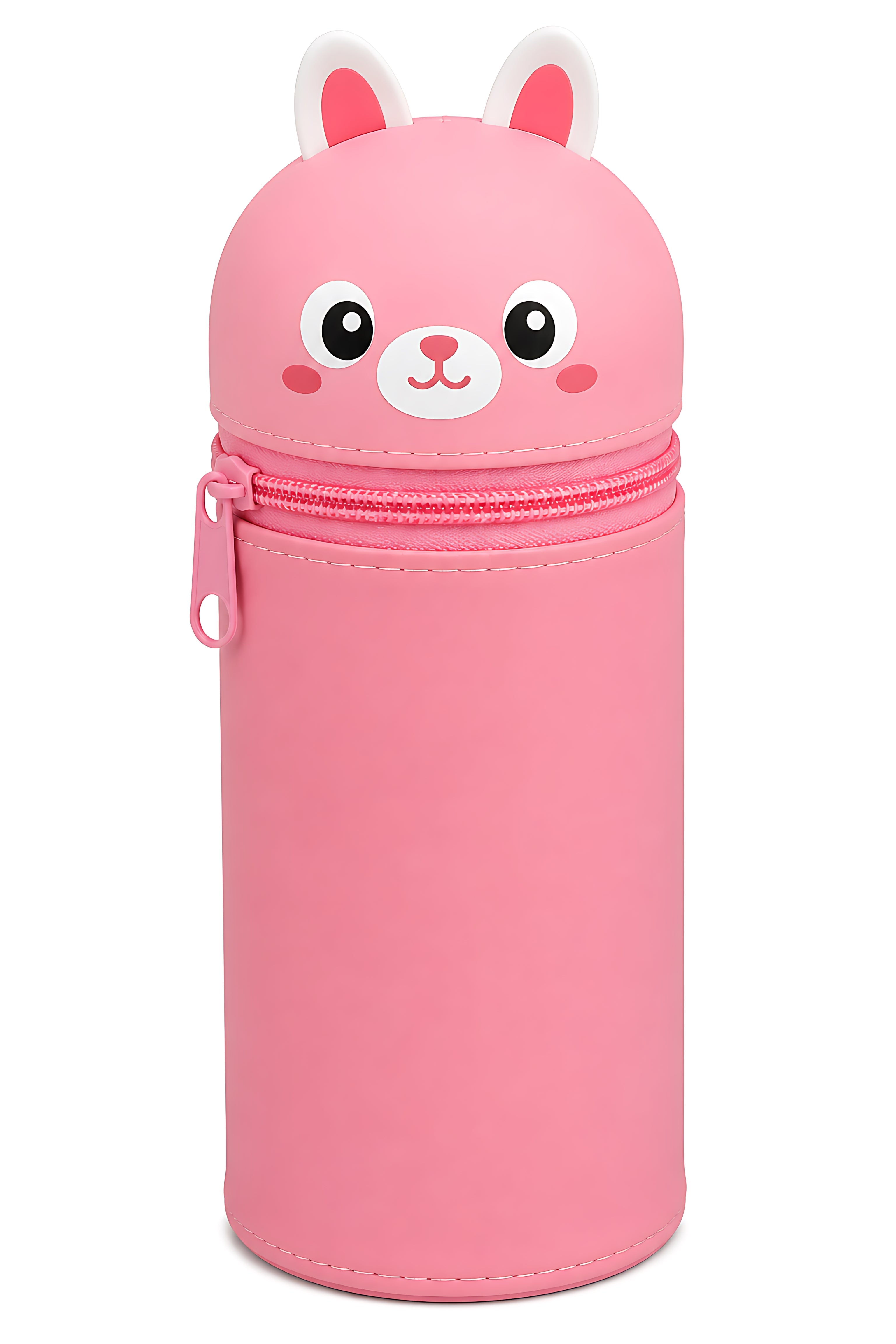 Cute Bunny Silicone Pencil Case – Large Capacity Zipper Stationery Organizer