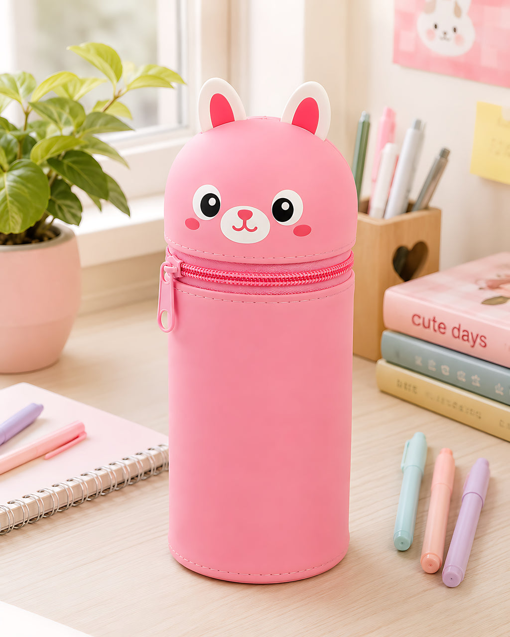 Bunny Silicone Pencil Case – Cute Large Capacity Organizer