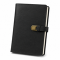Classic Black Leather Journal Notebook – Buckle Closure Writing Diary & Planner