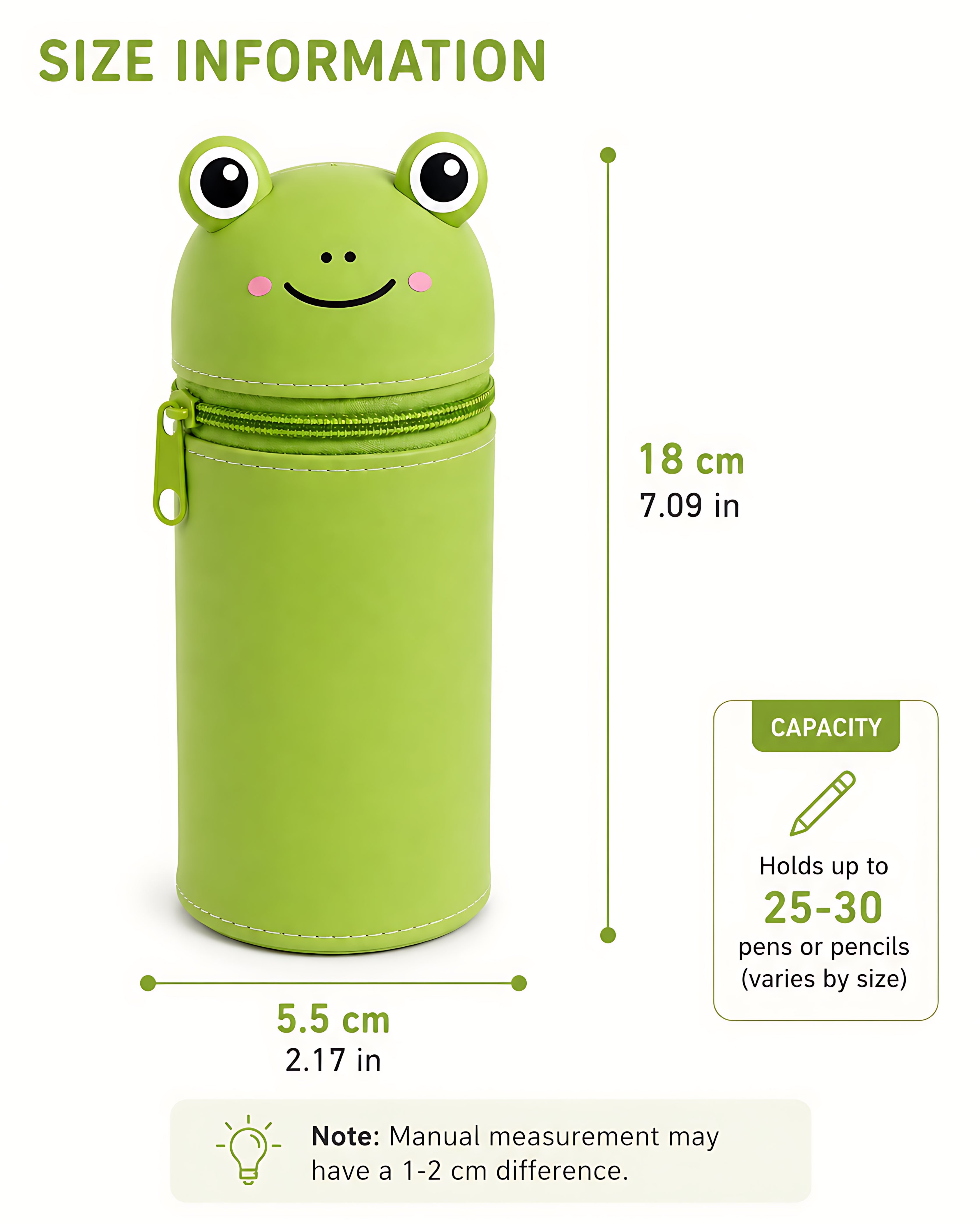 Cute Frog Silicone Pencil Case – Large Capacity Zipper Stationery Organizer