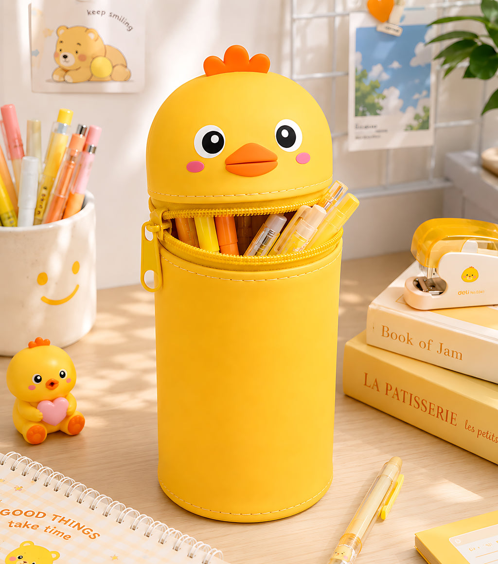 Duck Silicone Pencil Case – Cute Large Capacity Organizer