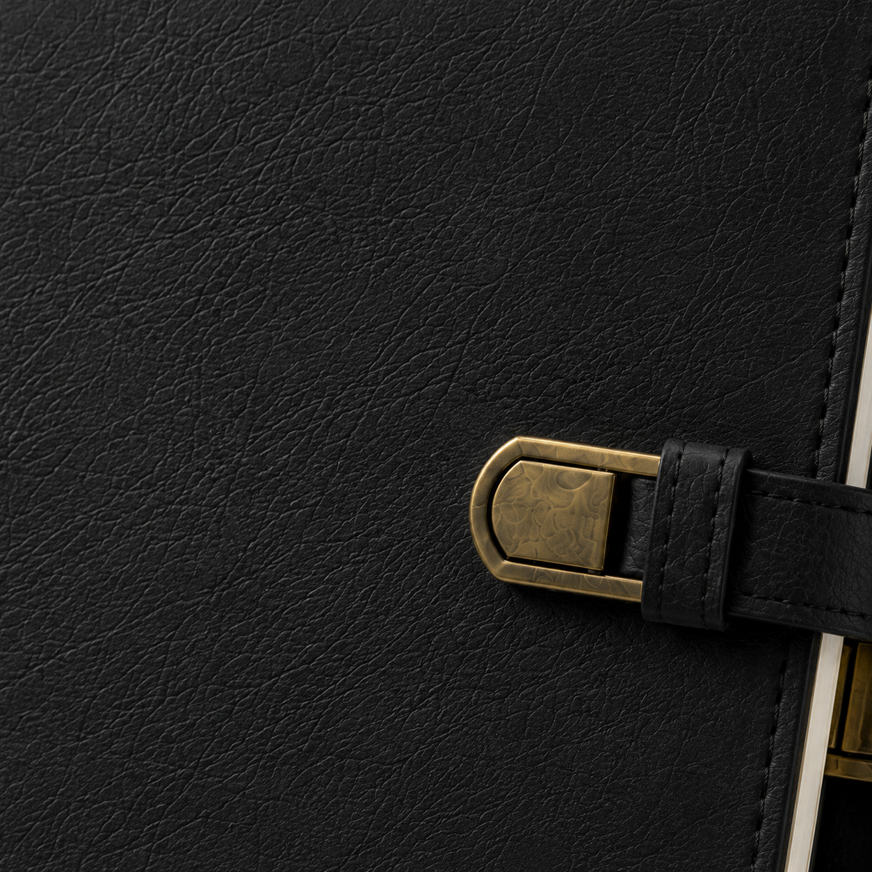 Classic Black Leather Journal Notebook – Buckle Closure Writing Diary & Planner