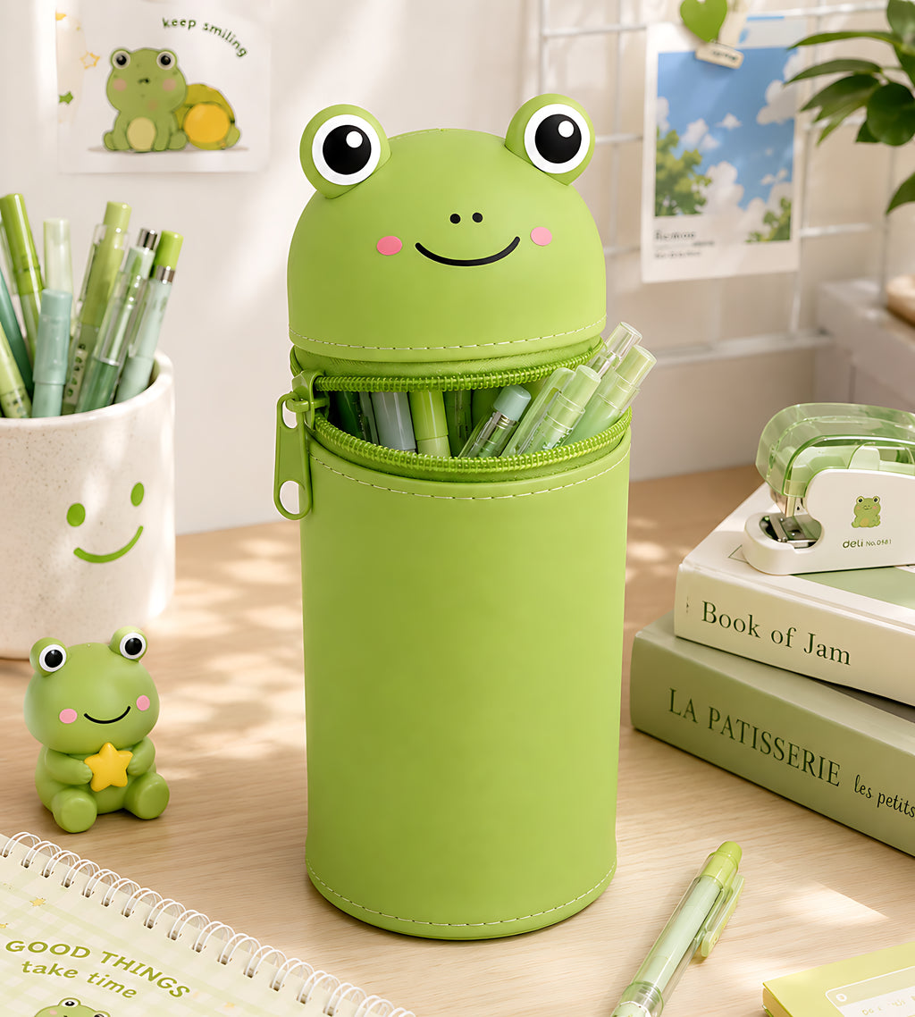 Frog Silicone Pencil Case – Cute Large Capacity Organizer