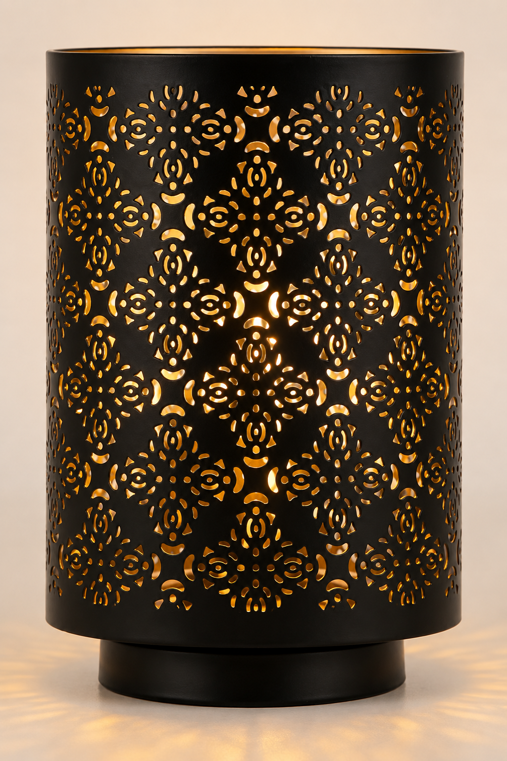 Diamond Cut Metal Candle Lantern Holder 8 Inch High