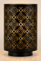 Diamond Cut Metal Candle Lantern Holder 8 Inch High