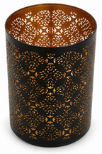 Diamond Cut Metal Candle Lantern Holder 8 Inch High