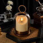 Glass Hurricane Candle Holder Set with LED Timer Candles