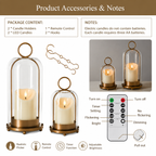 Glass Hurricane Candle Holder Set with LED Timer Candles
