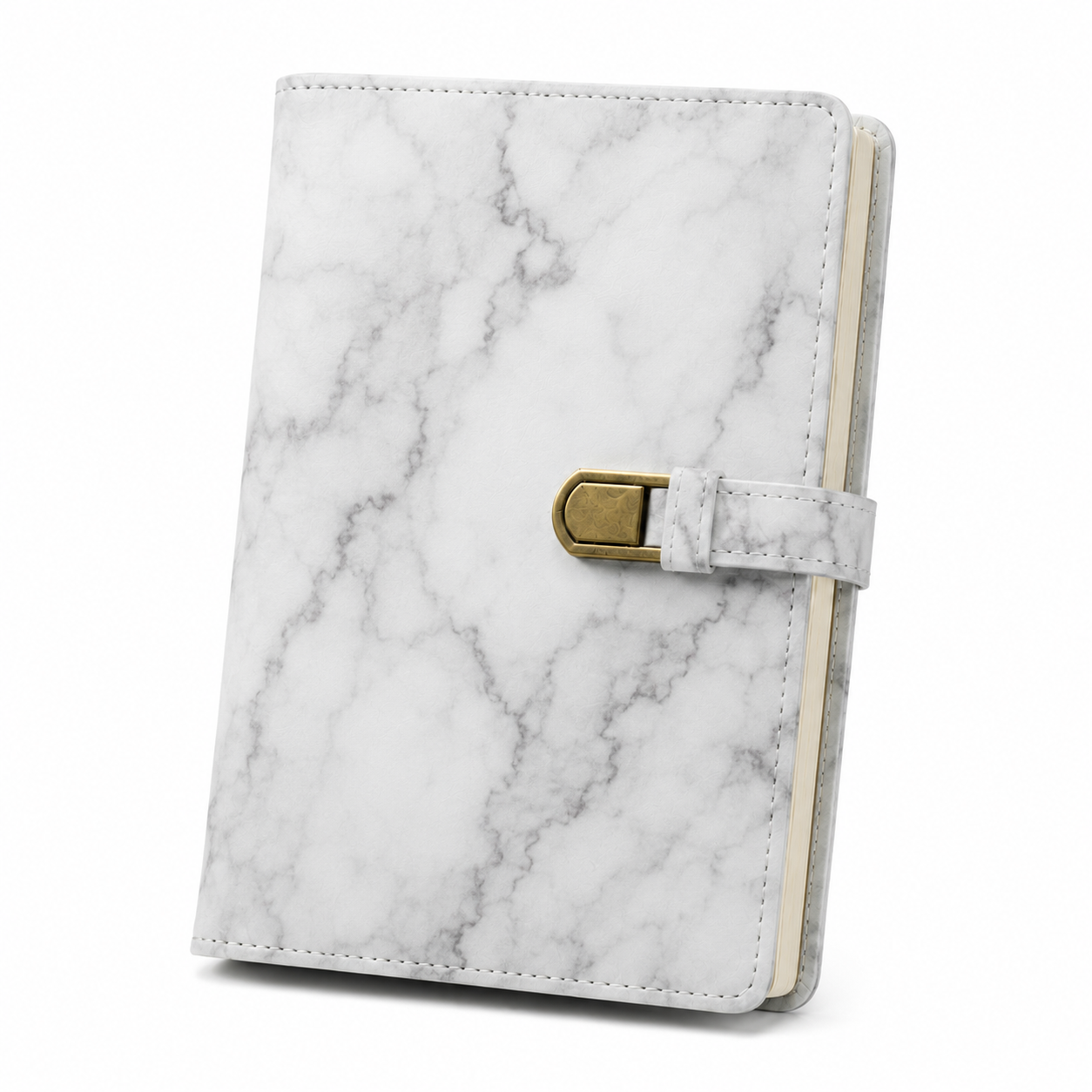 Marble Pattern Leather Journal Planner – Magnetic Strap Notebook Organizer