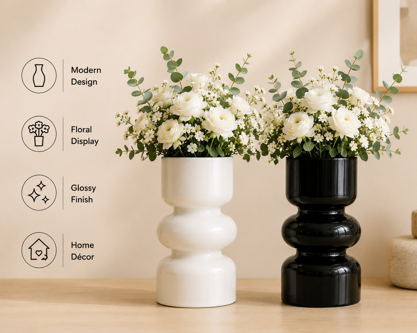 Modern Irregular Glass Flower Vase Centerpiece Decor