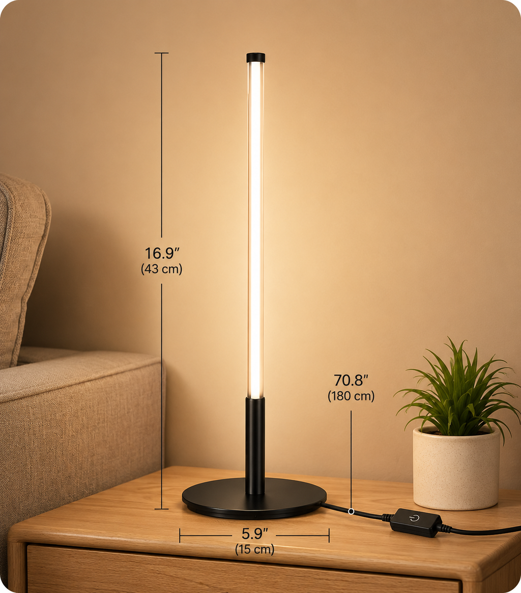 Modern LED Bedside Table Lamp – Dimmable With 3 Color Modes