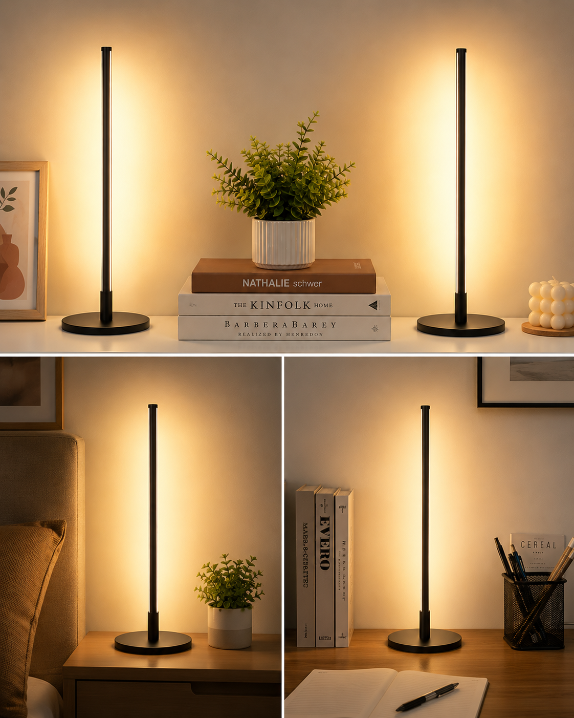 Modern LED Bedside Table Lamp – Dimmable With 3 Color Modes