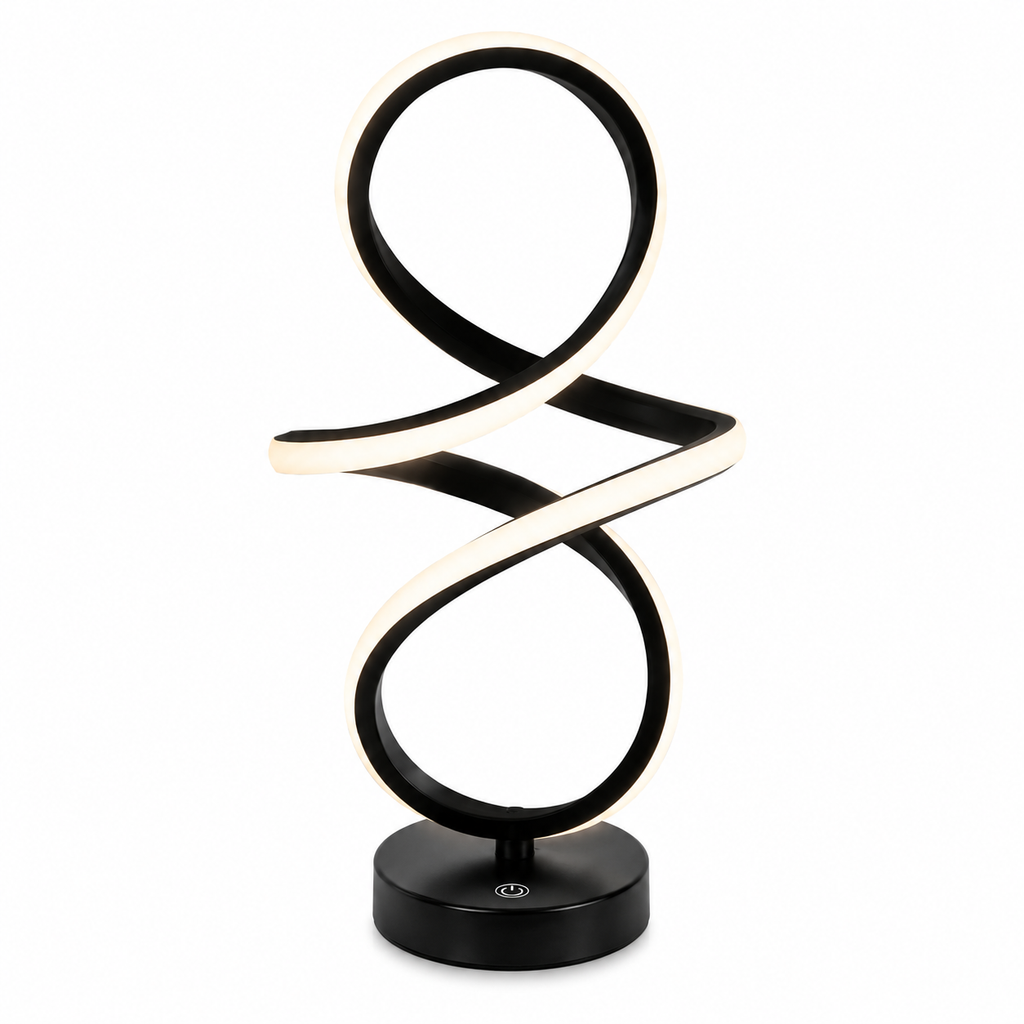 Modern Spiral LED Table Lamp with USB Charging Ports