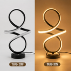 Modern Spiral LED Table Lamp with USB Charging Ports