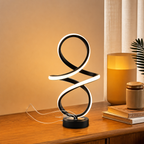 Modern Spiral LED Table Lamp with USB Charging Ports