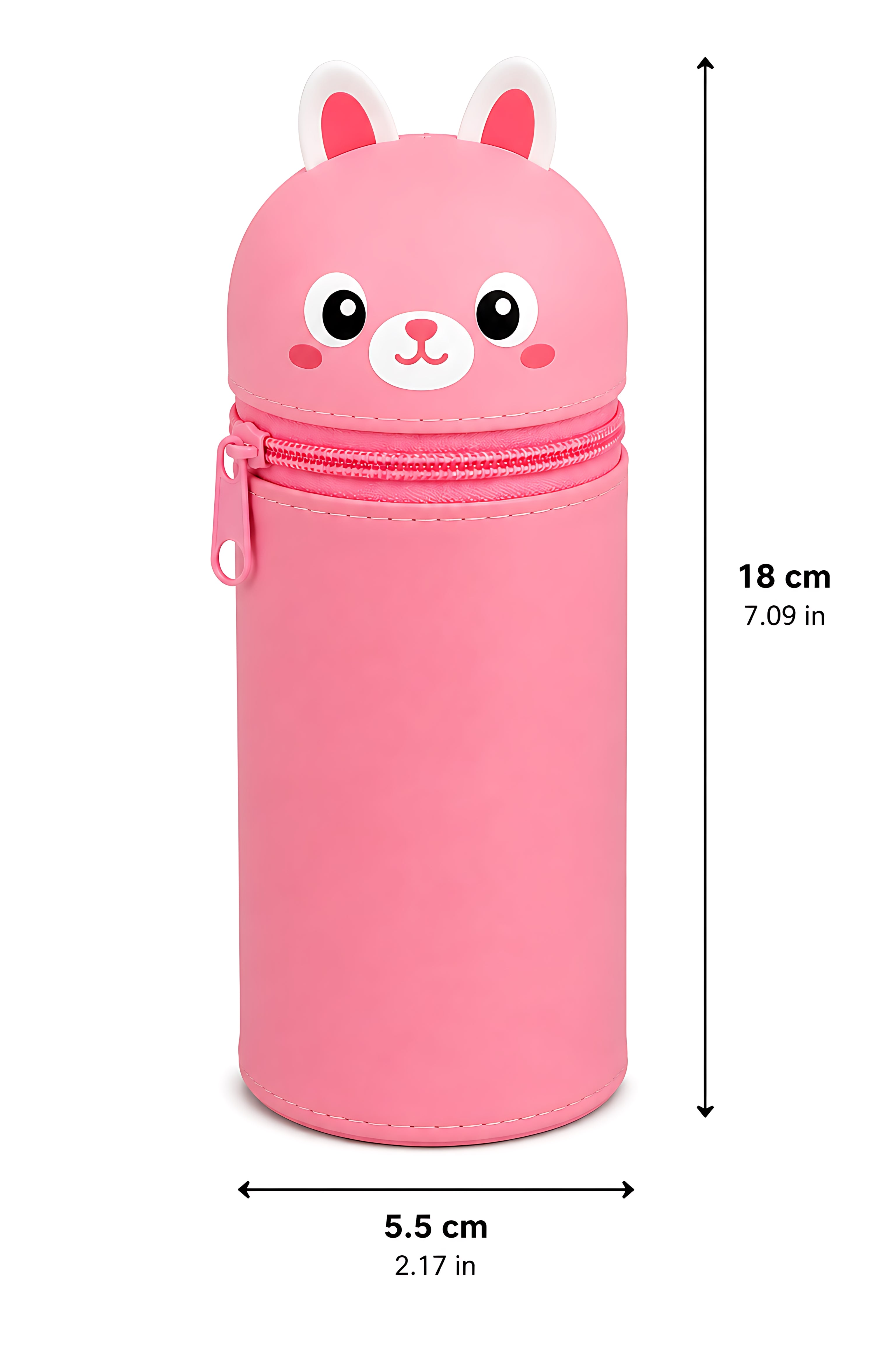 Cute Bunny Silicone Pencil Case – Large Capacity Zipper Stationery Organizer