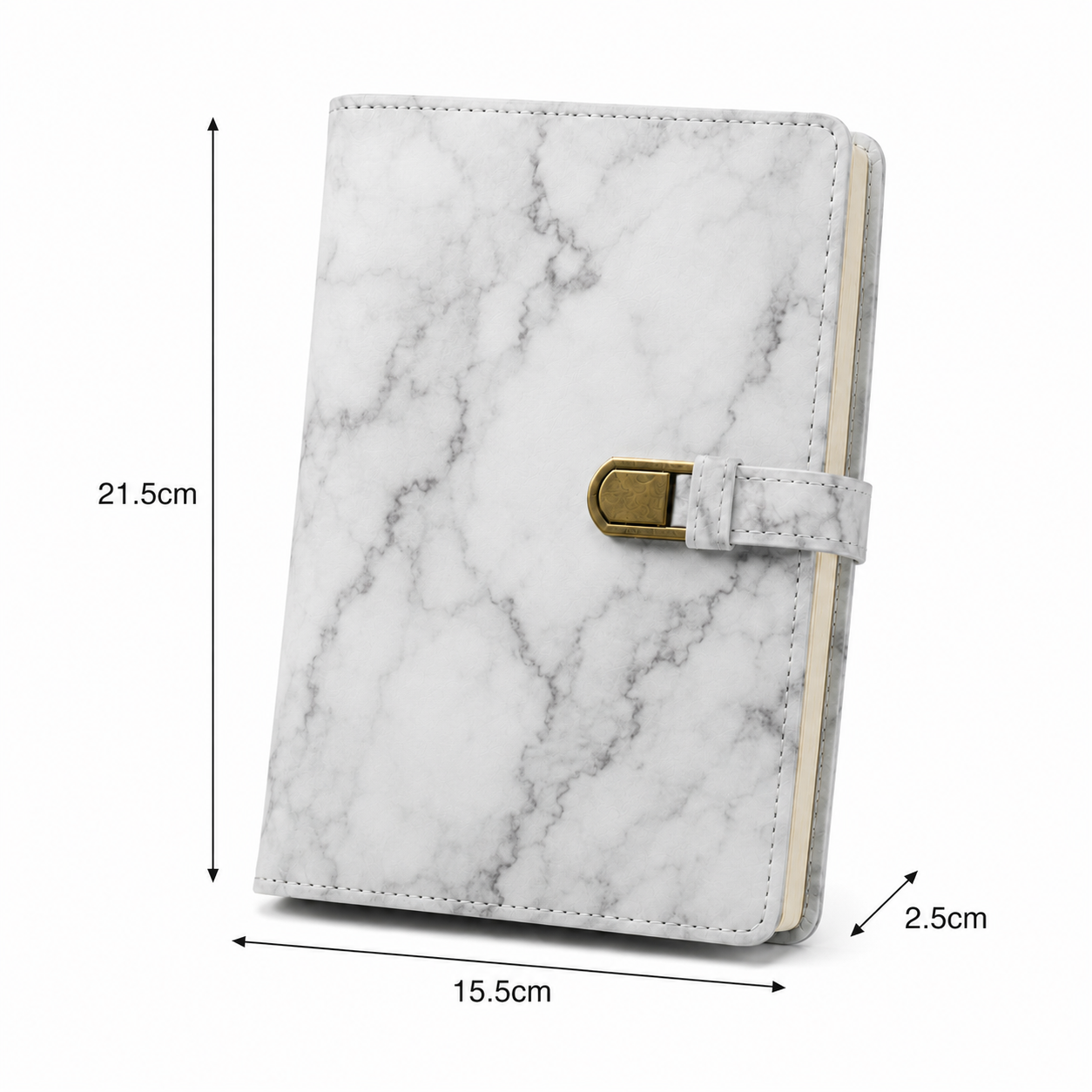Marble Pattern Leather Journal Planner – Magnetic Strap Notebook Organizer