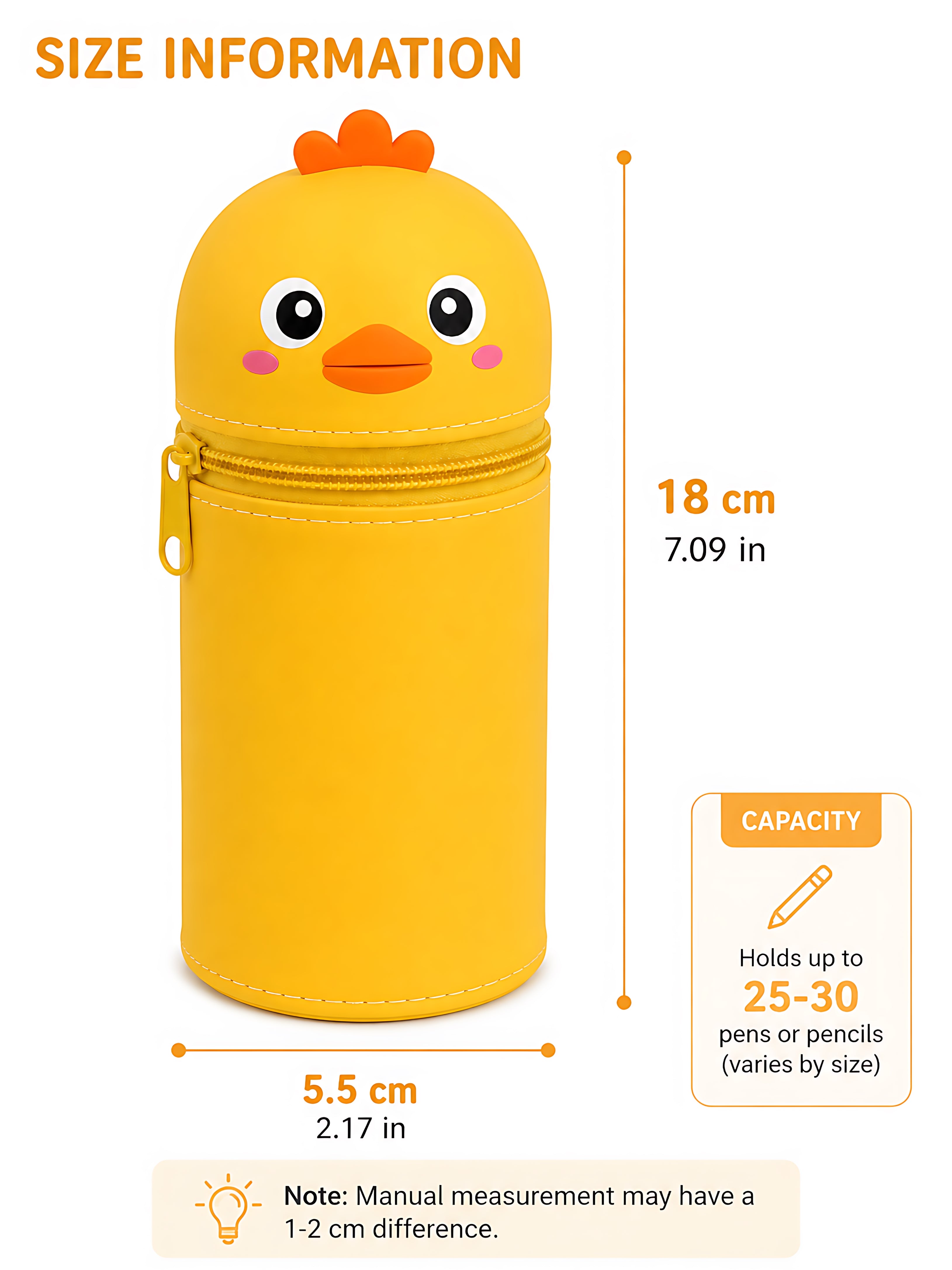 Cute Duck Silicone Pencil Case – Large Capacity Zipper Stationery Organizer
